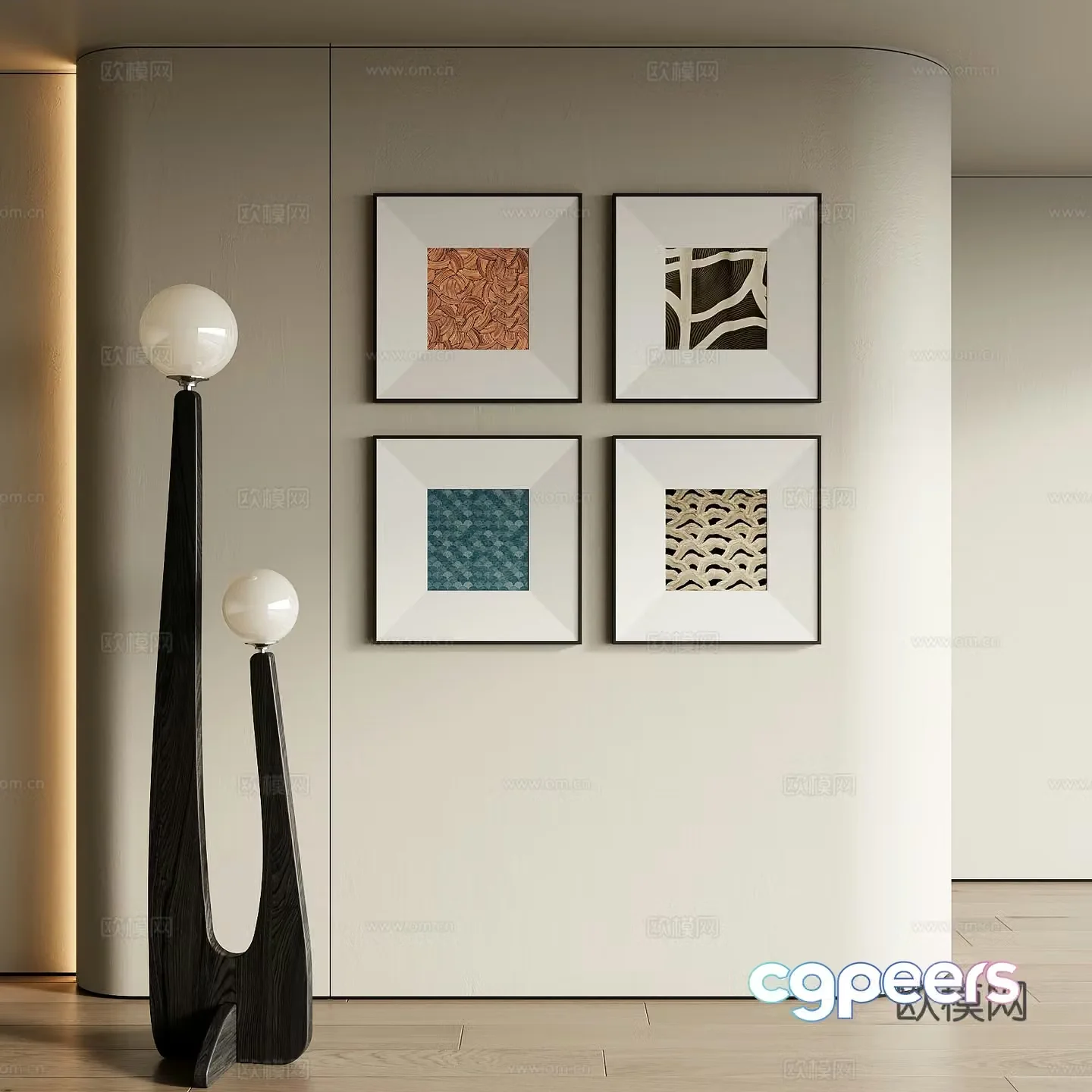Wasabi wind decorative painting 3d model