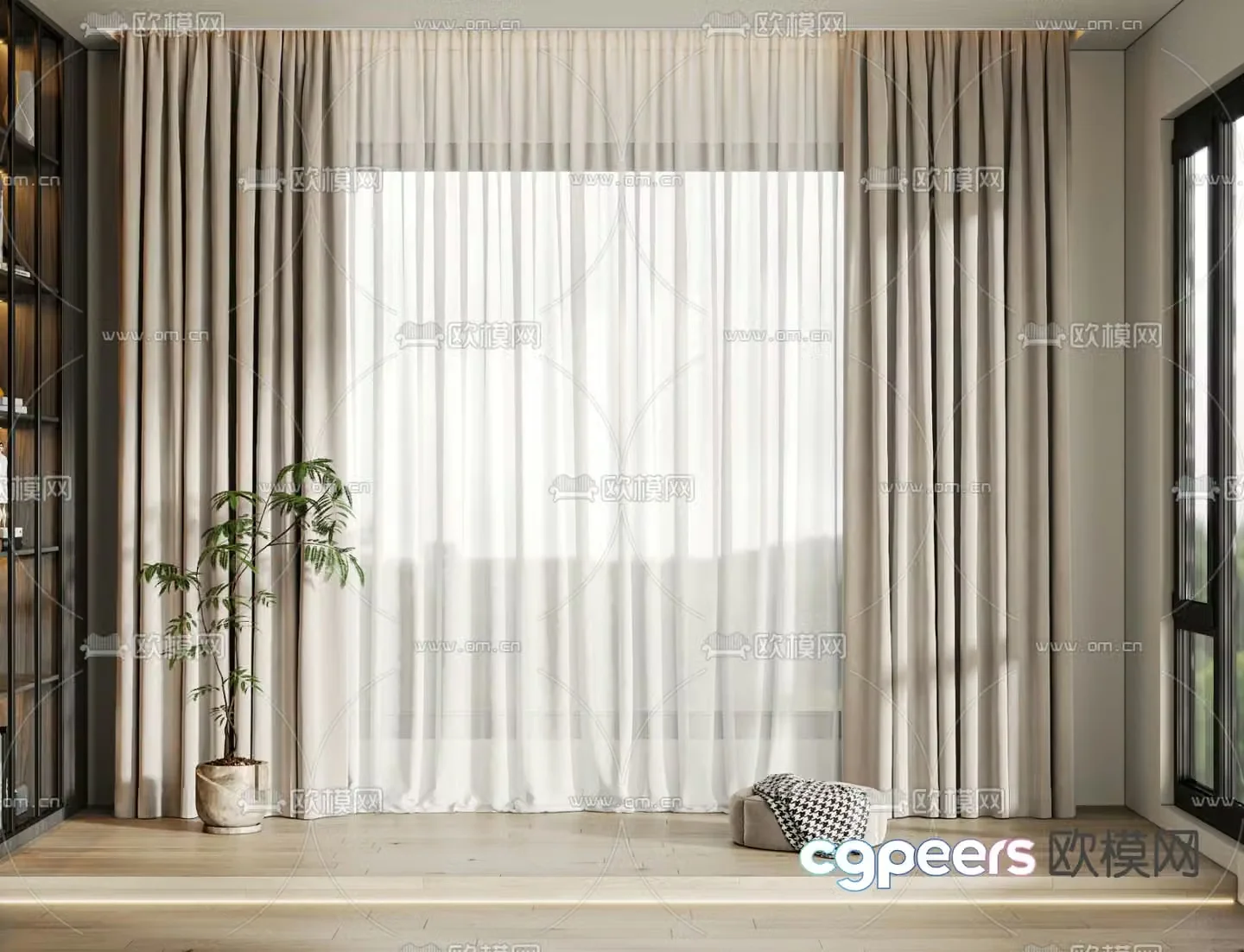 Curtains Window Screen 3D Model