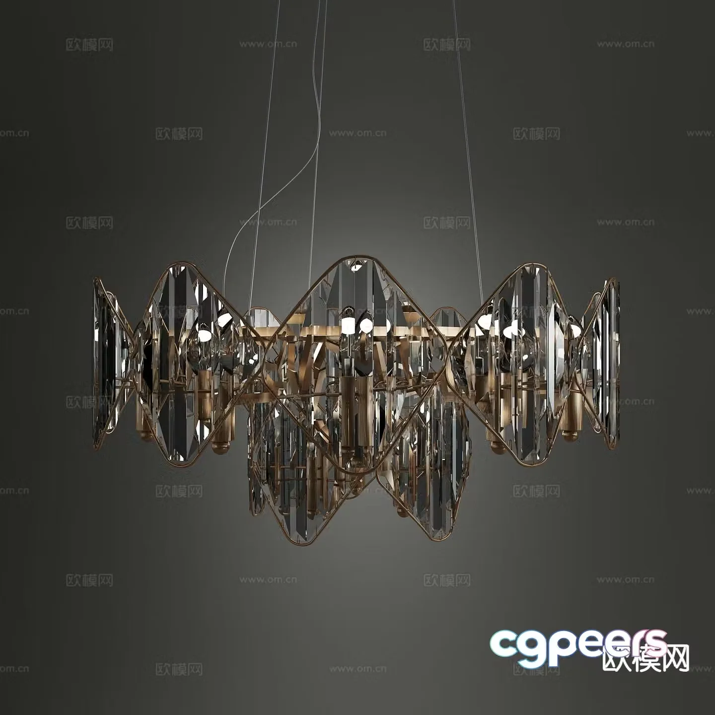 Light luxury chandelier restaurant chandelier 3d model