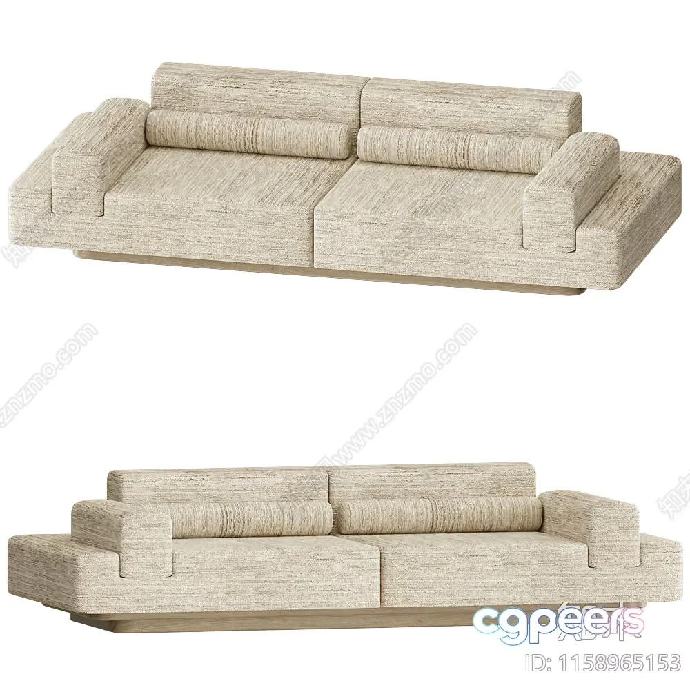 Modern Beige Sofa 3D Model – 632 – CORONA Render