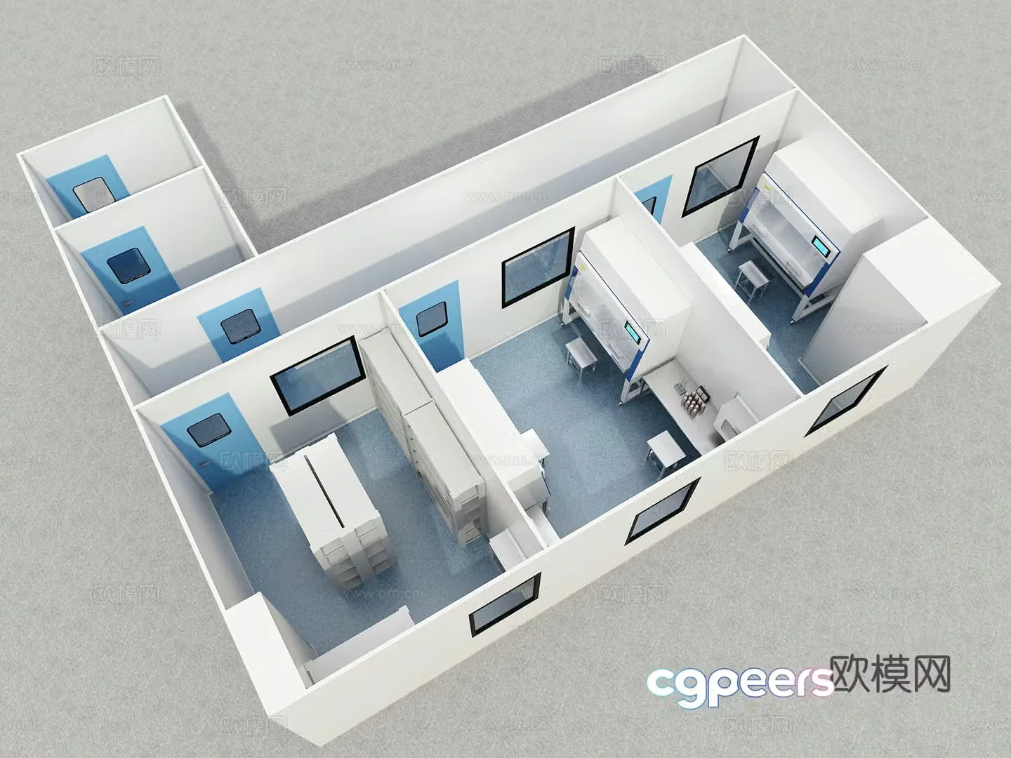 Modern PCR laboratory 3d model