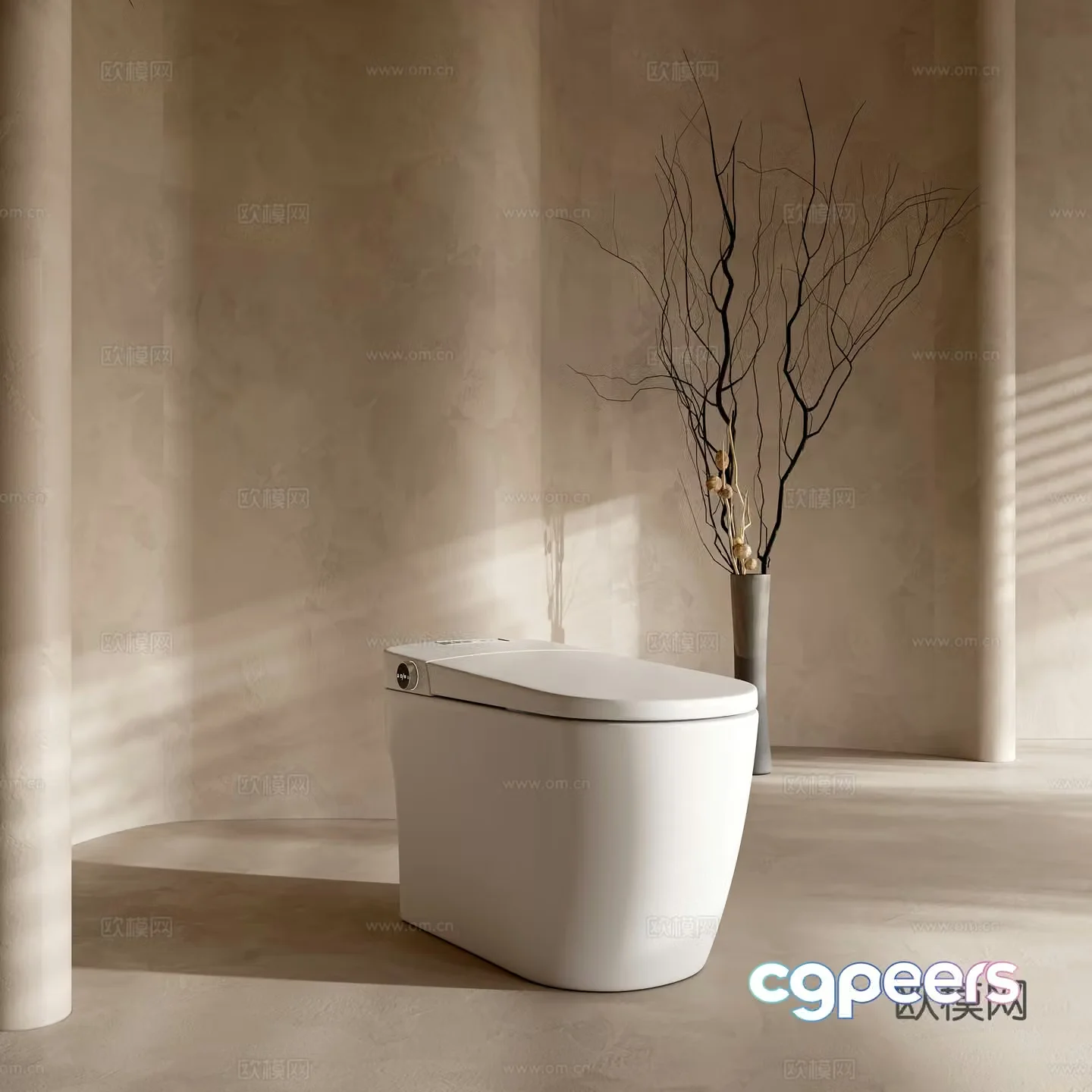 Modern smart toilet 3d model