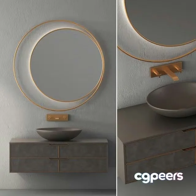 3ds Max Free – Modern Bathroom Cabinet No. 104
