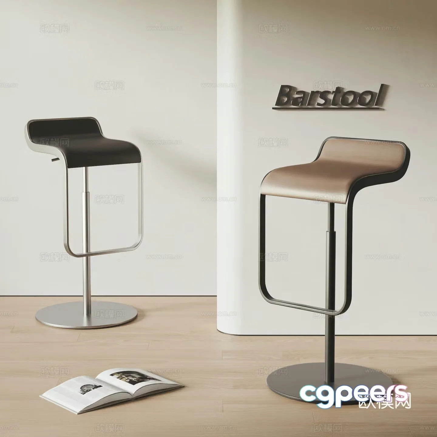 Modern bar chair 3d model
