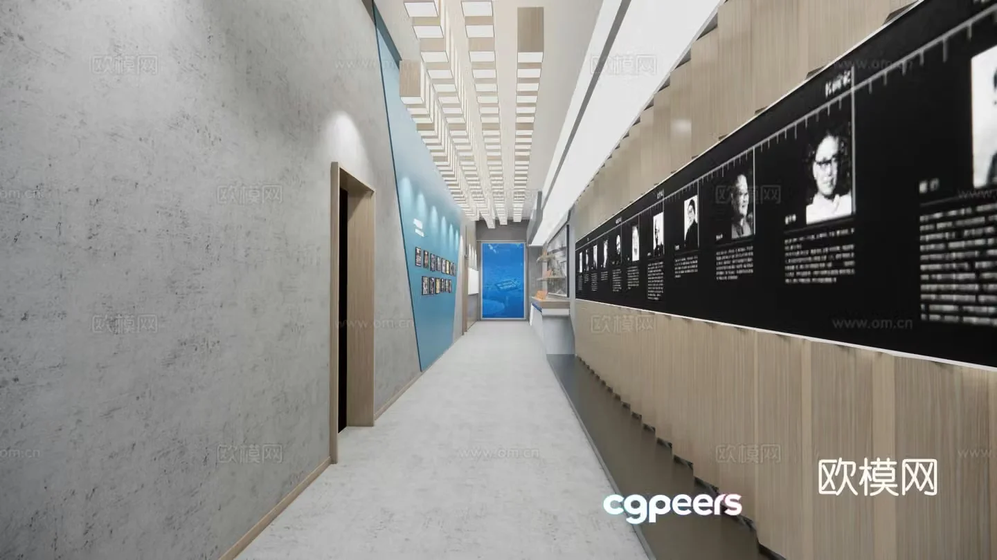 Modern cultural corridor 3d model