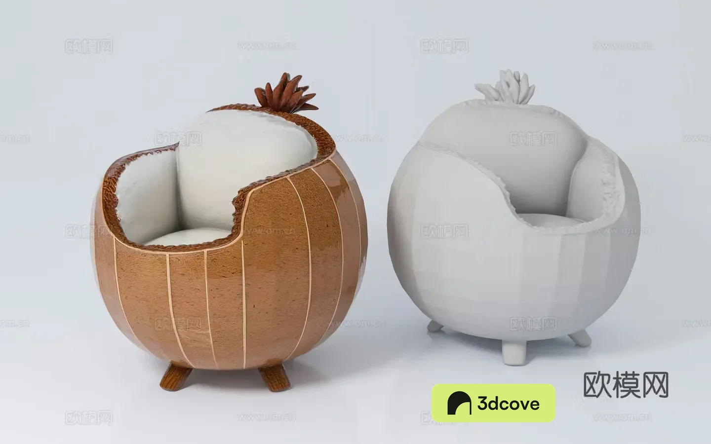 Creative sofa single sofa coconut plant shape personality ornament decoration atmosphere
