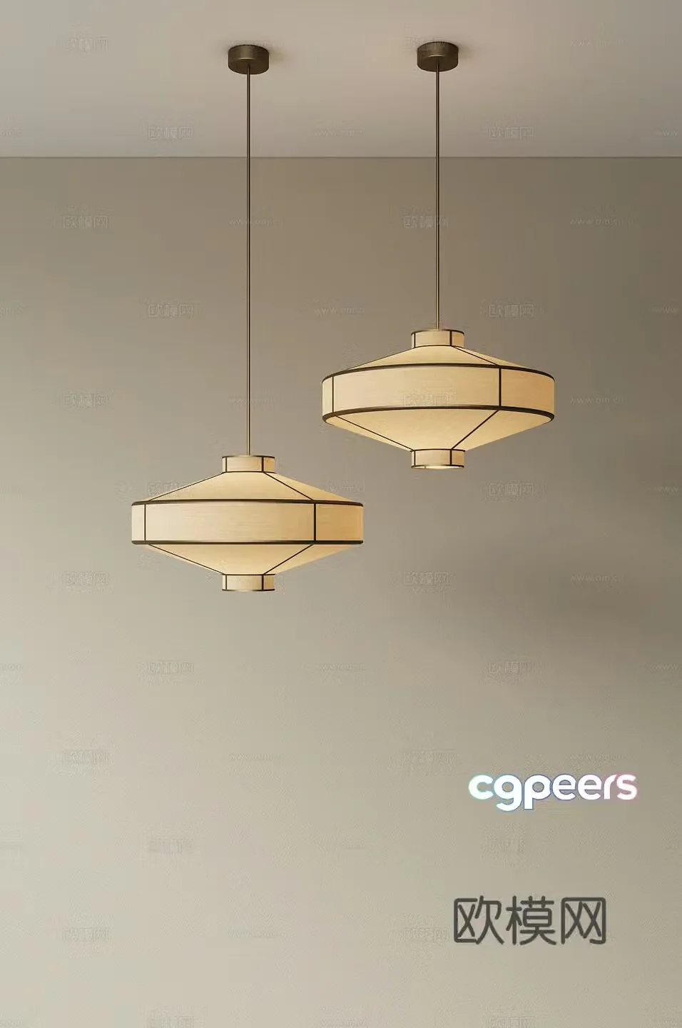 New Chinese restaurant chandeliers bar chandeliers bedside chandeliers Zen chandeliers retro chandeliers 3D model