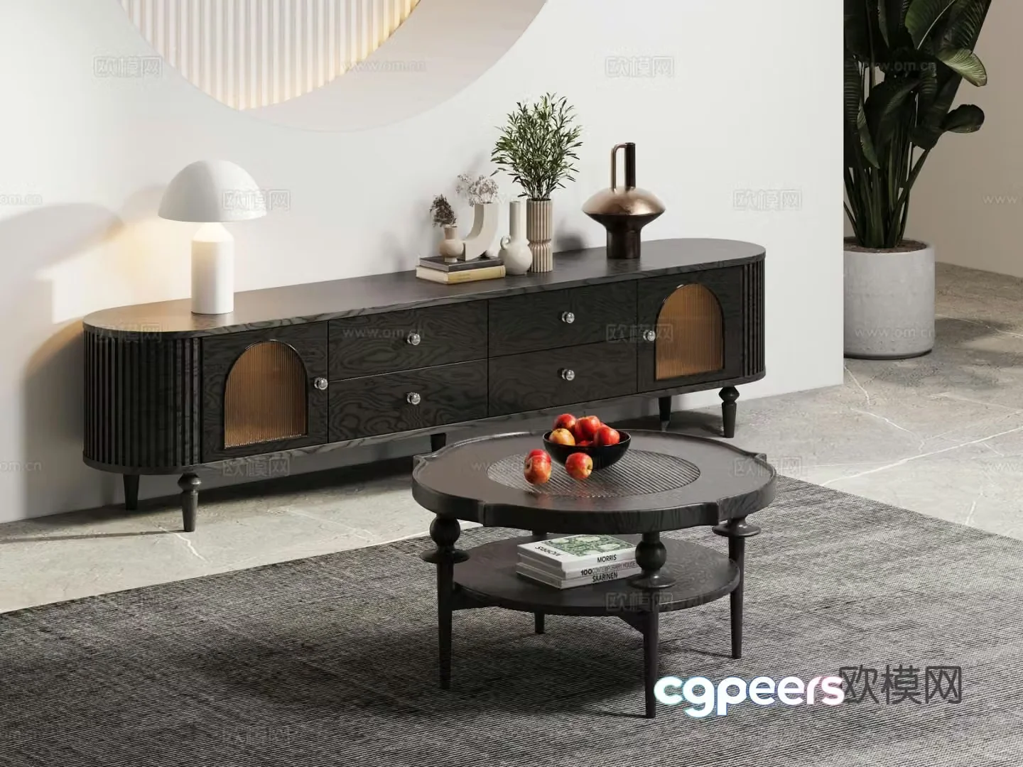 Medieval style TV cabinet 3D model