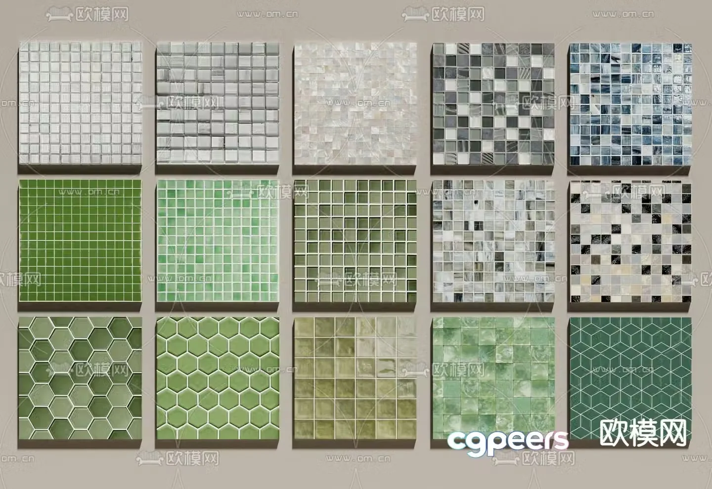Mosaic tiles Floor tiles 3d model