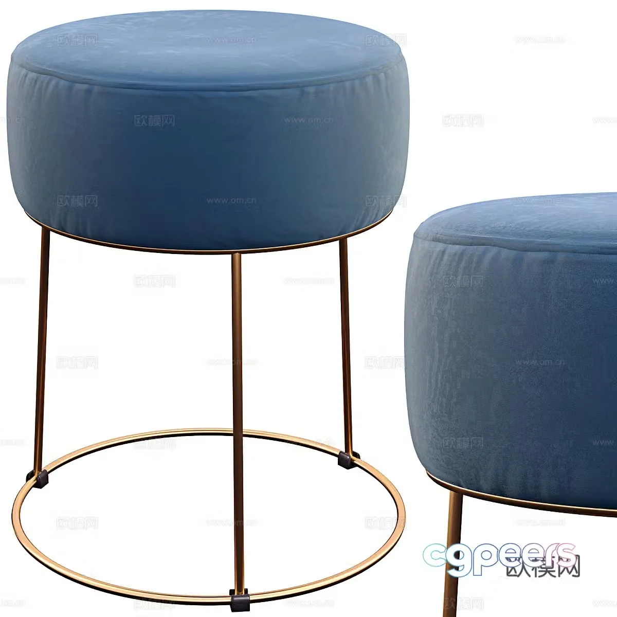 Luxore stool round stool 3d model