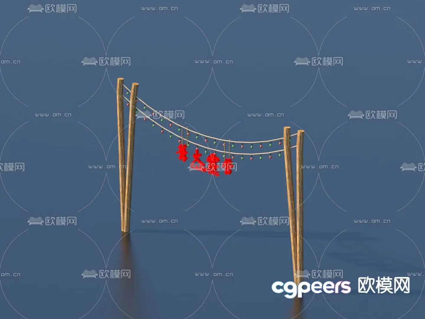 Camping gate wooden door outdoor sketch 3d model