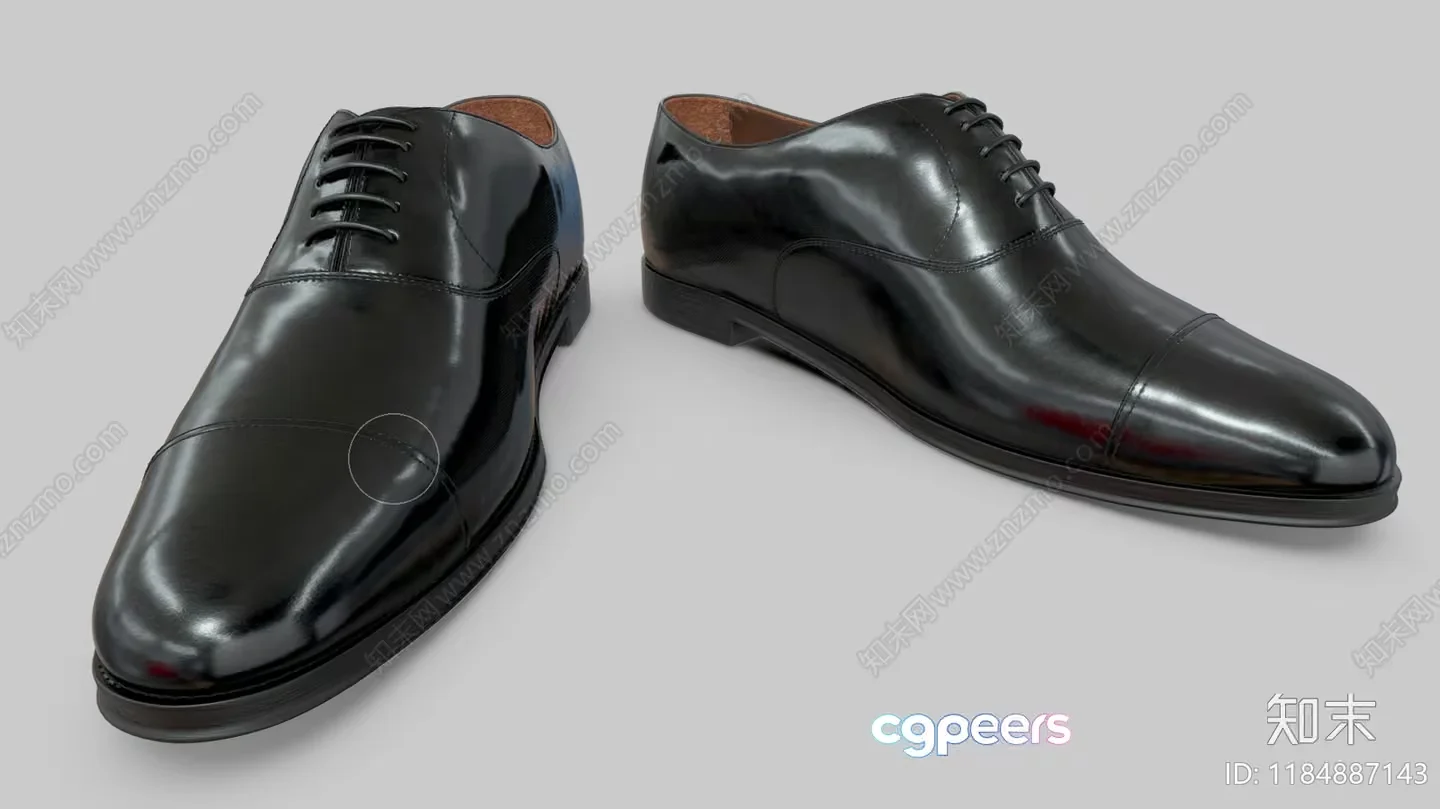 Black Leather Dress Shoes 3D Model – 7390 – CORONA Render