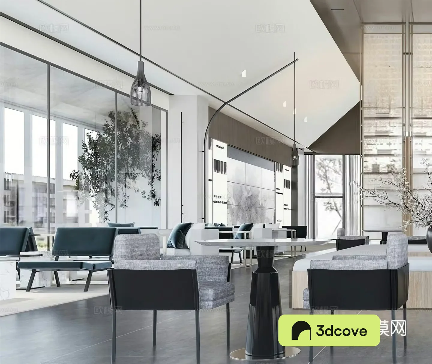Modern sales office sales department cafe dessert shop internet celebrity store hot pot restaurant company lobby