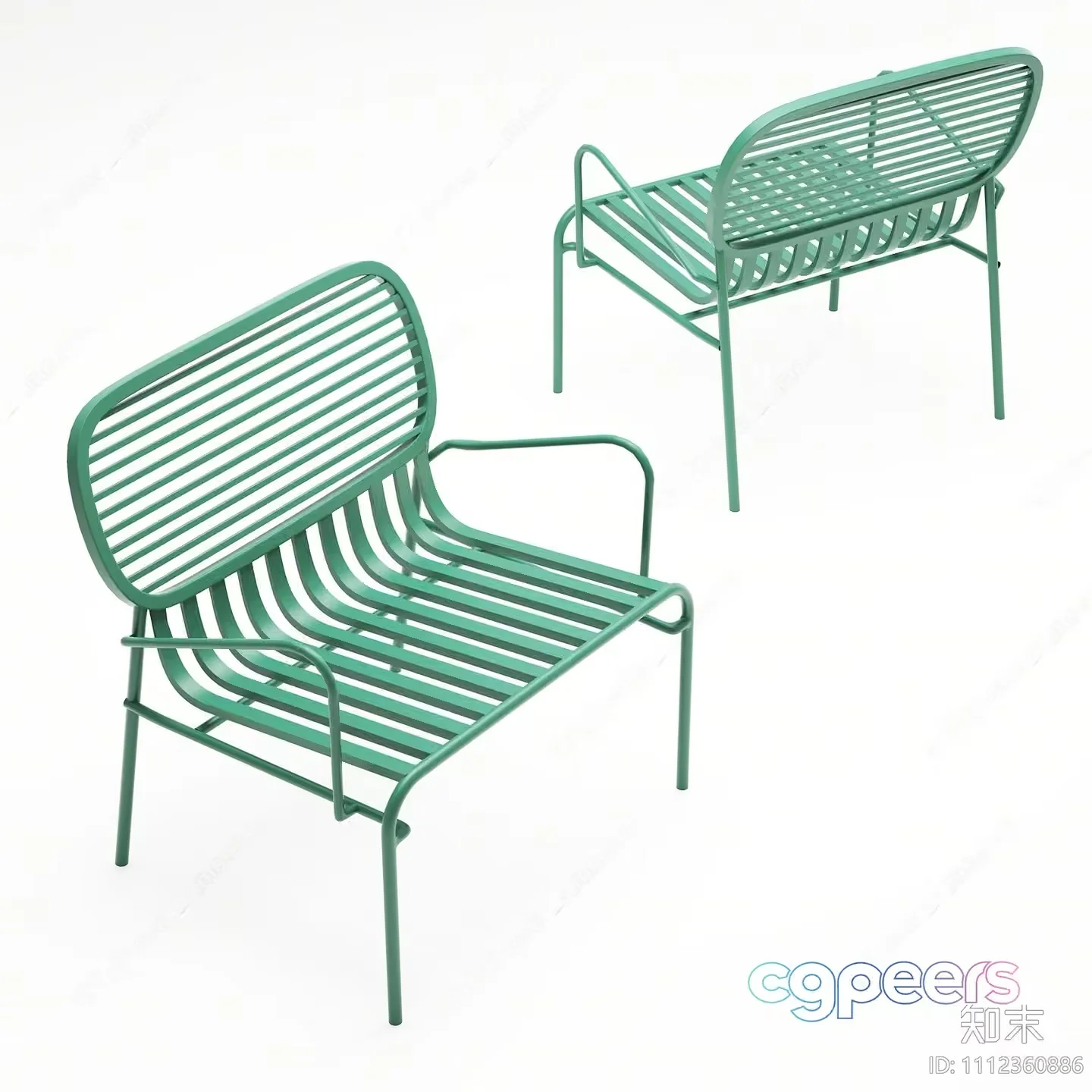 Modern Green Metal Chair 3D Model – 19483 – VRAY Render