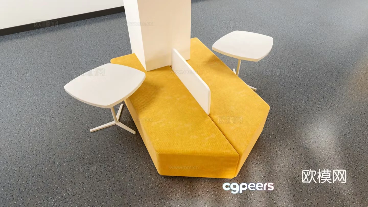 Modern back sofa lobby pillar sofa card seat sofa 3D model