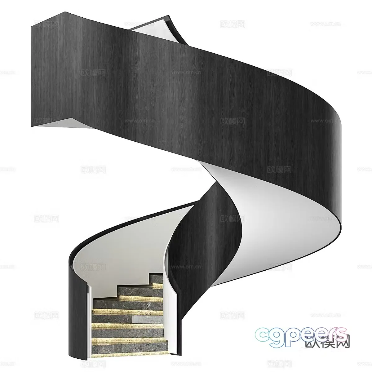 Modern spiral staircase 3d model