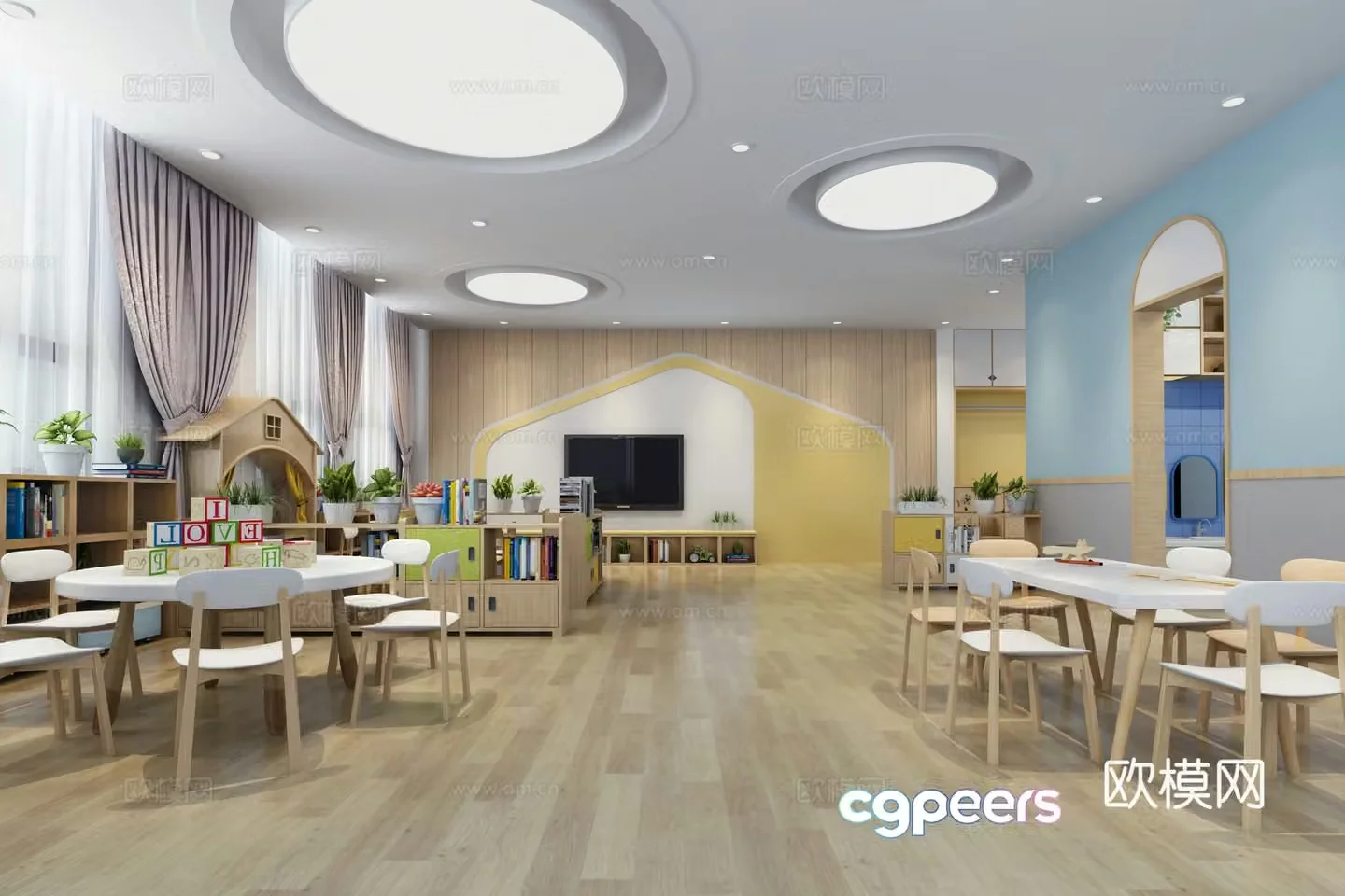 Kindergarten activity classroom class classroom 3d model