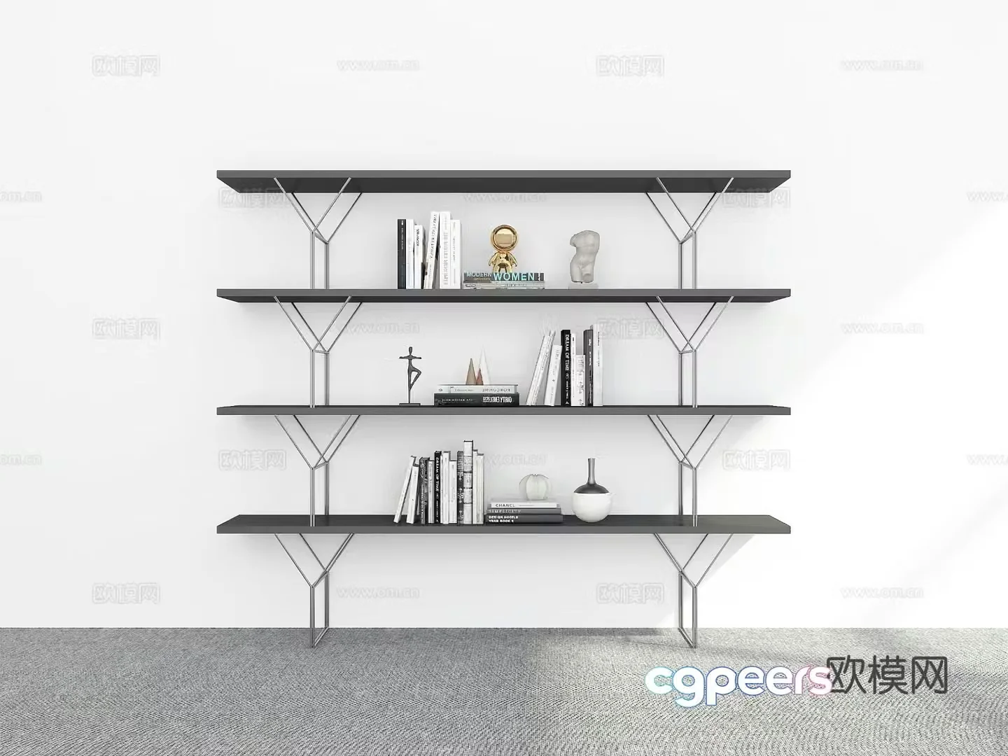 Modern storage shelf bookshelf 3d model