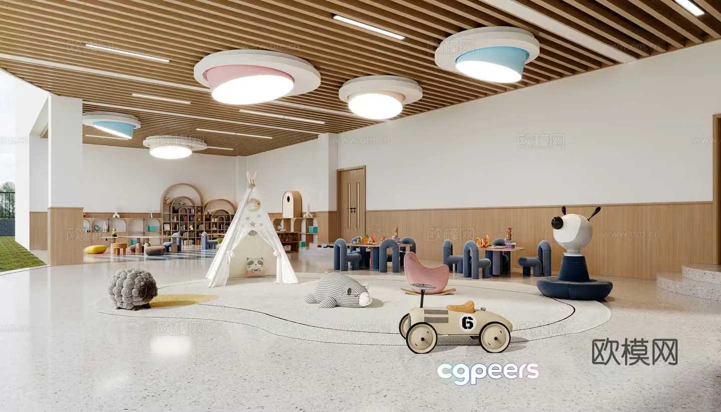 Modern kindergarten classroom 3D model
