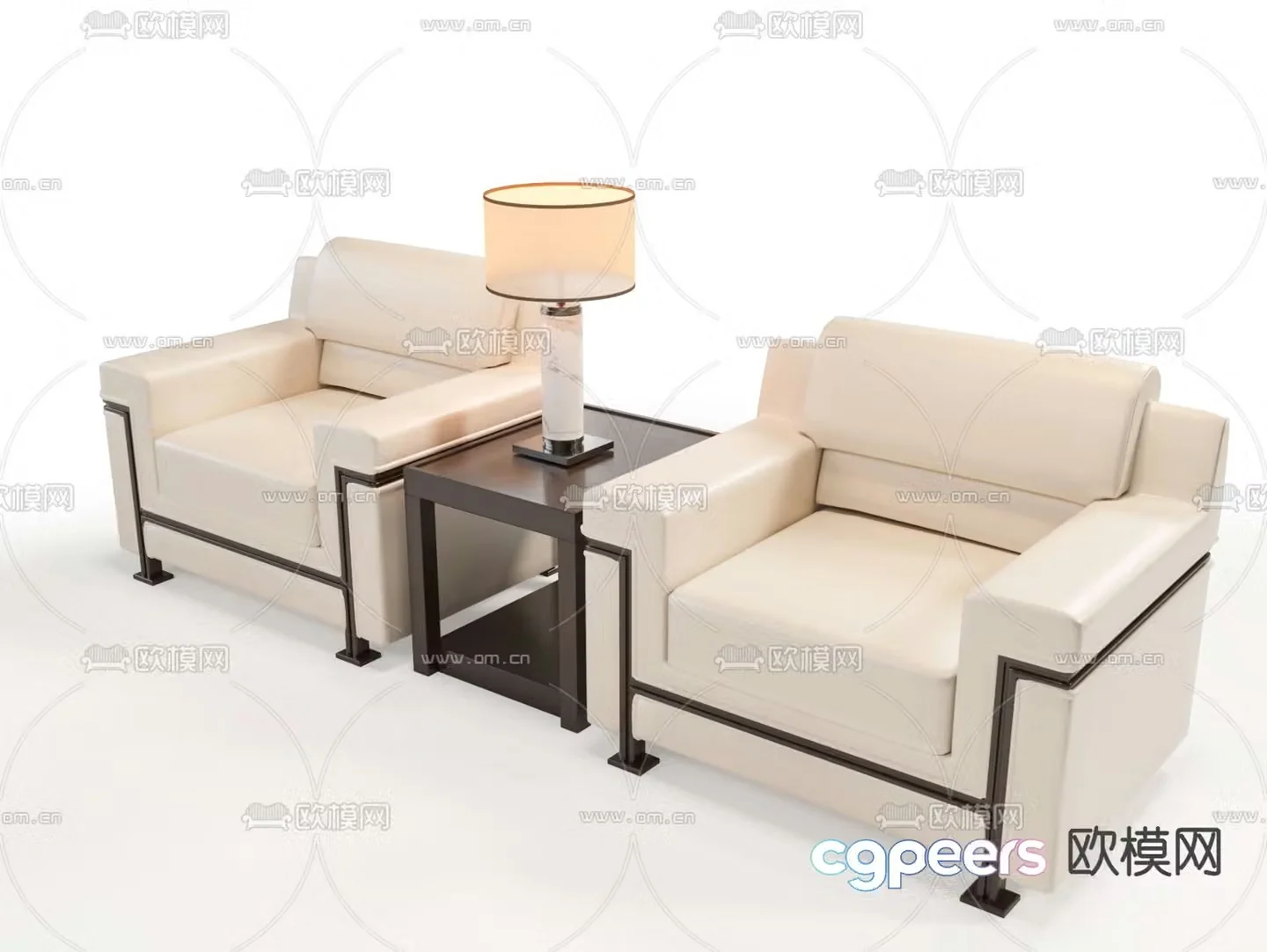 New Chinese style leisure sofa single sofa 3d model