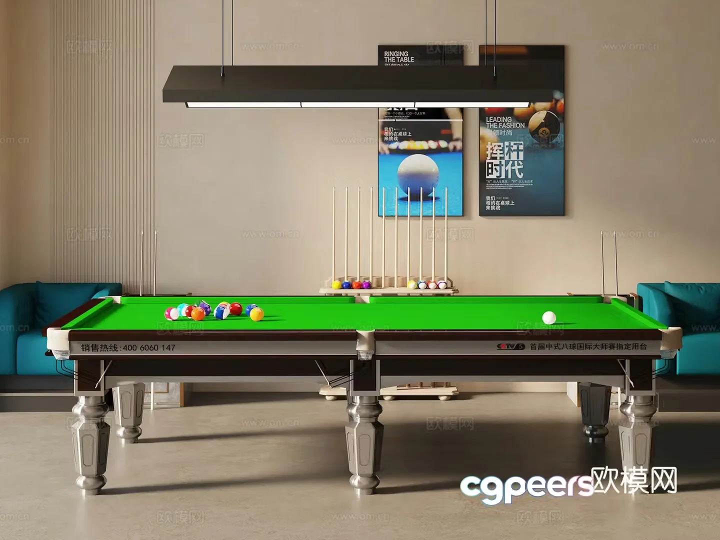3d model of billiard table