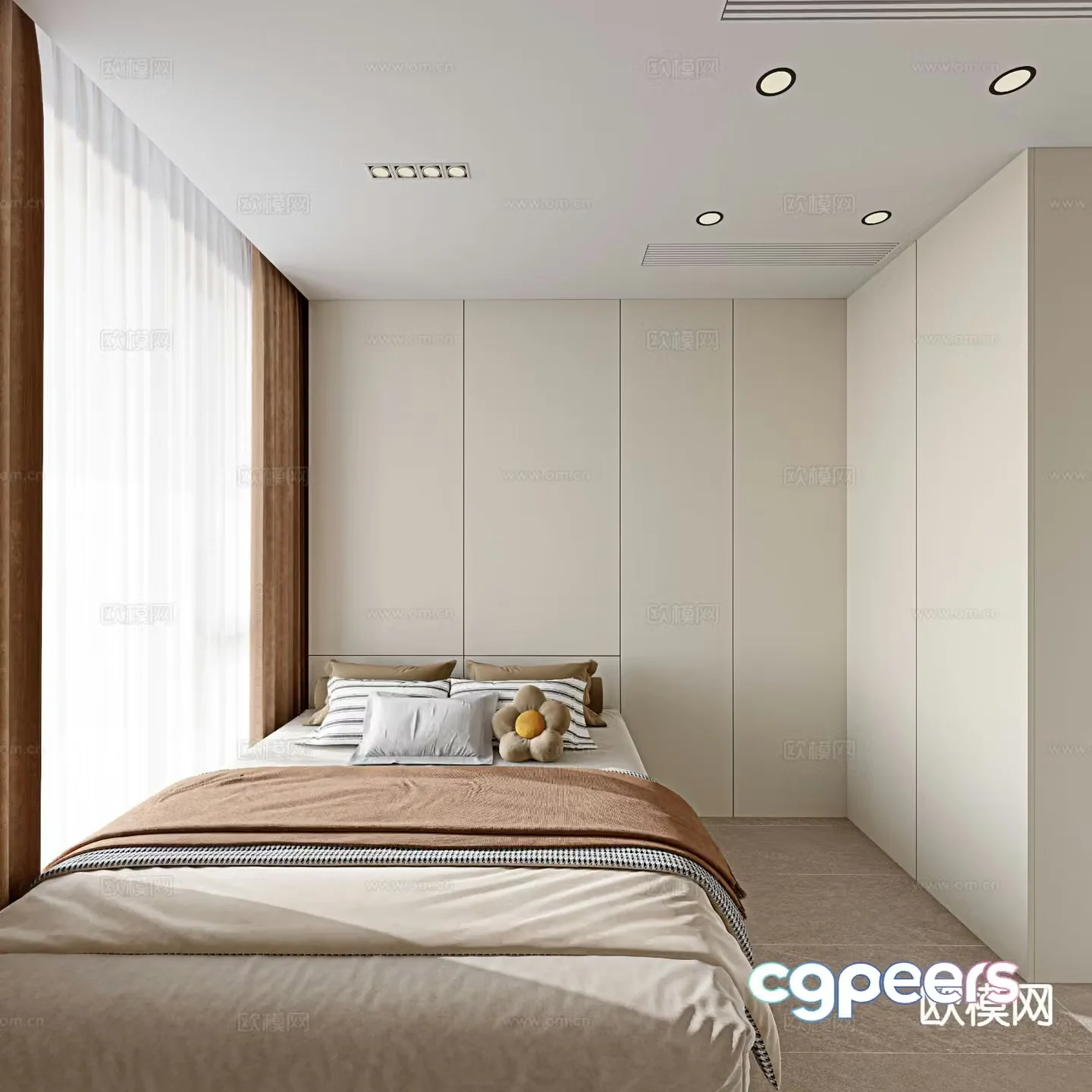 Modern bedroom second bedroom 3d model