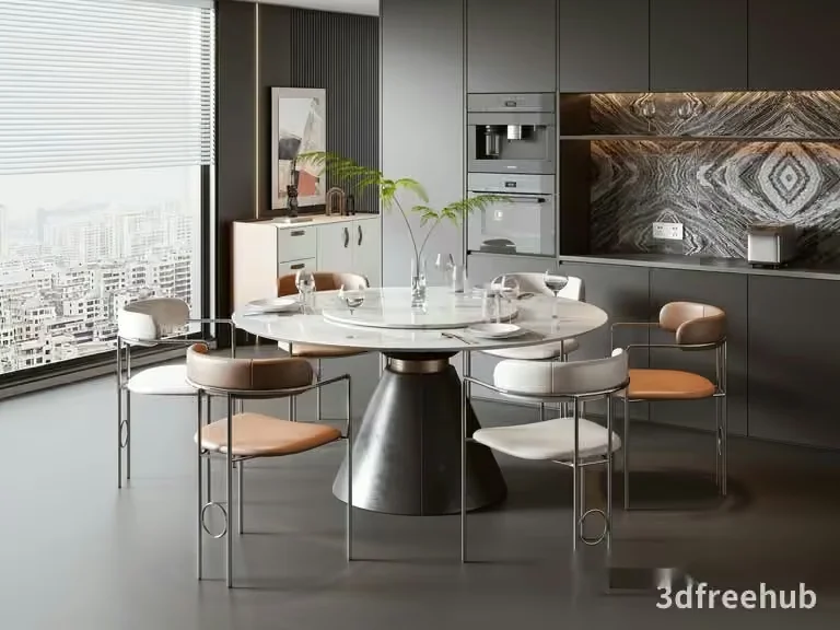 A Modern Kitchen 3D Model – 18980 – VRAY Render