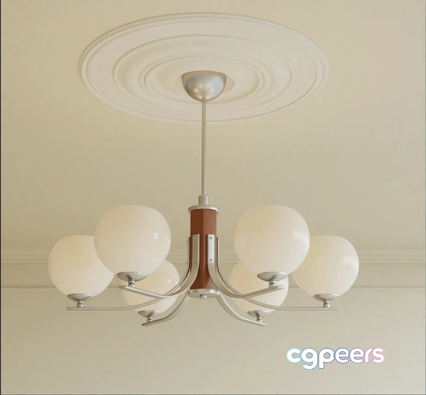 A White Chandelier 3D Model – 17924 – VRAY Render