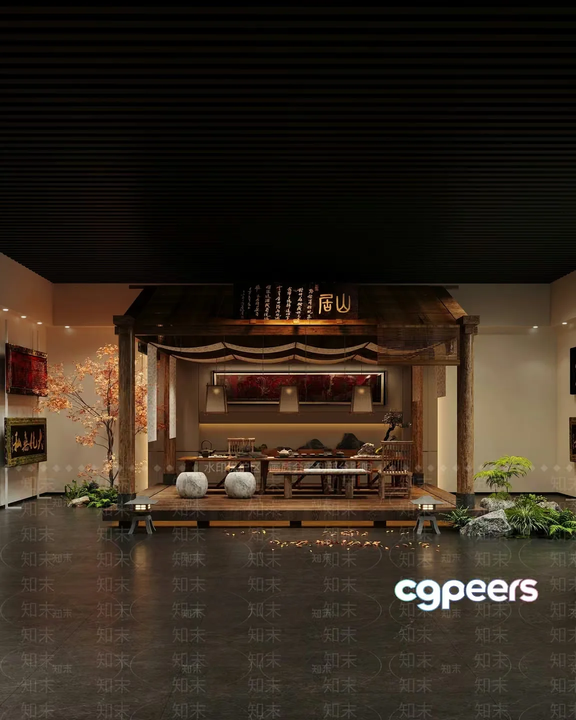 A Japanese-Style Restaurant Or Tea House 3D Model – 13087 – VRAY Render