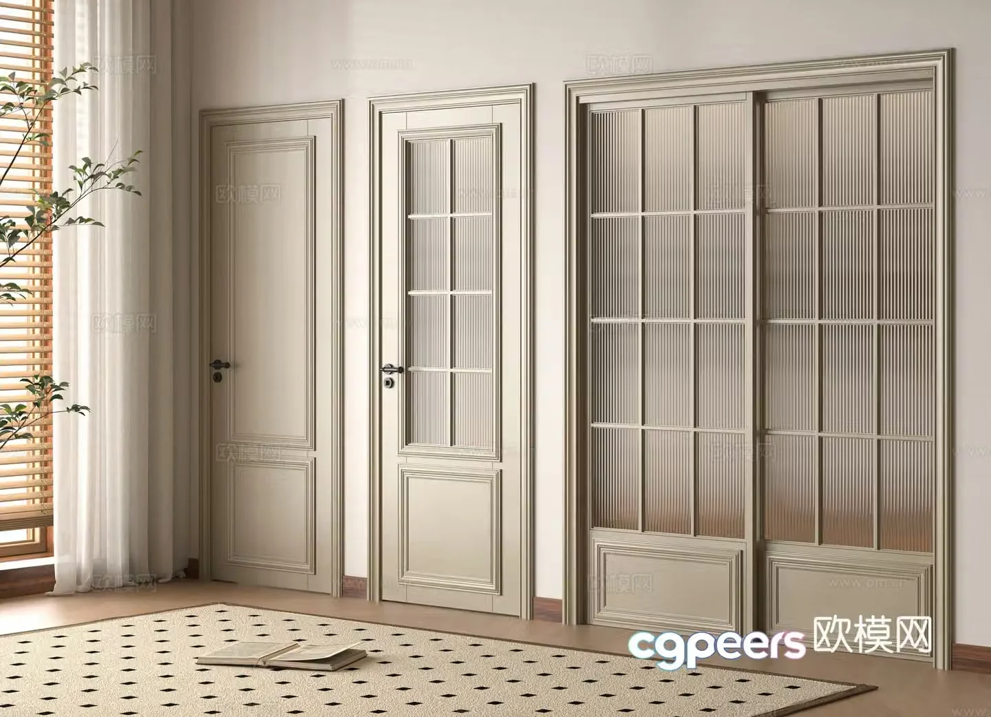 Creamy single door 3D model