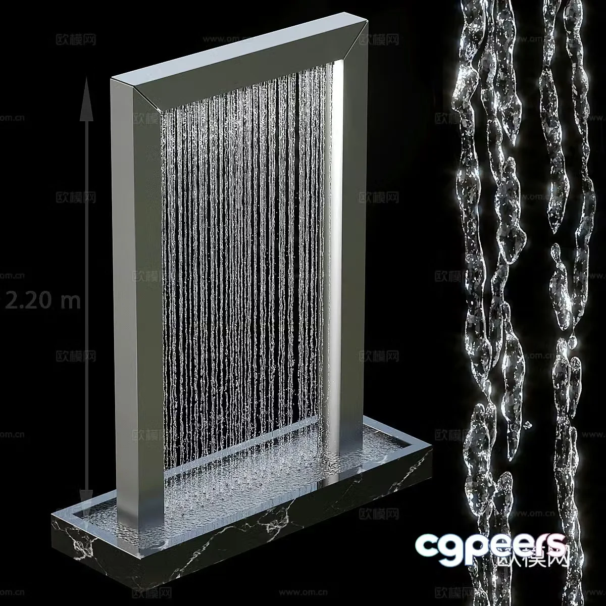 Waterfall fountain 3d model
