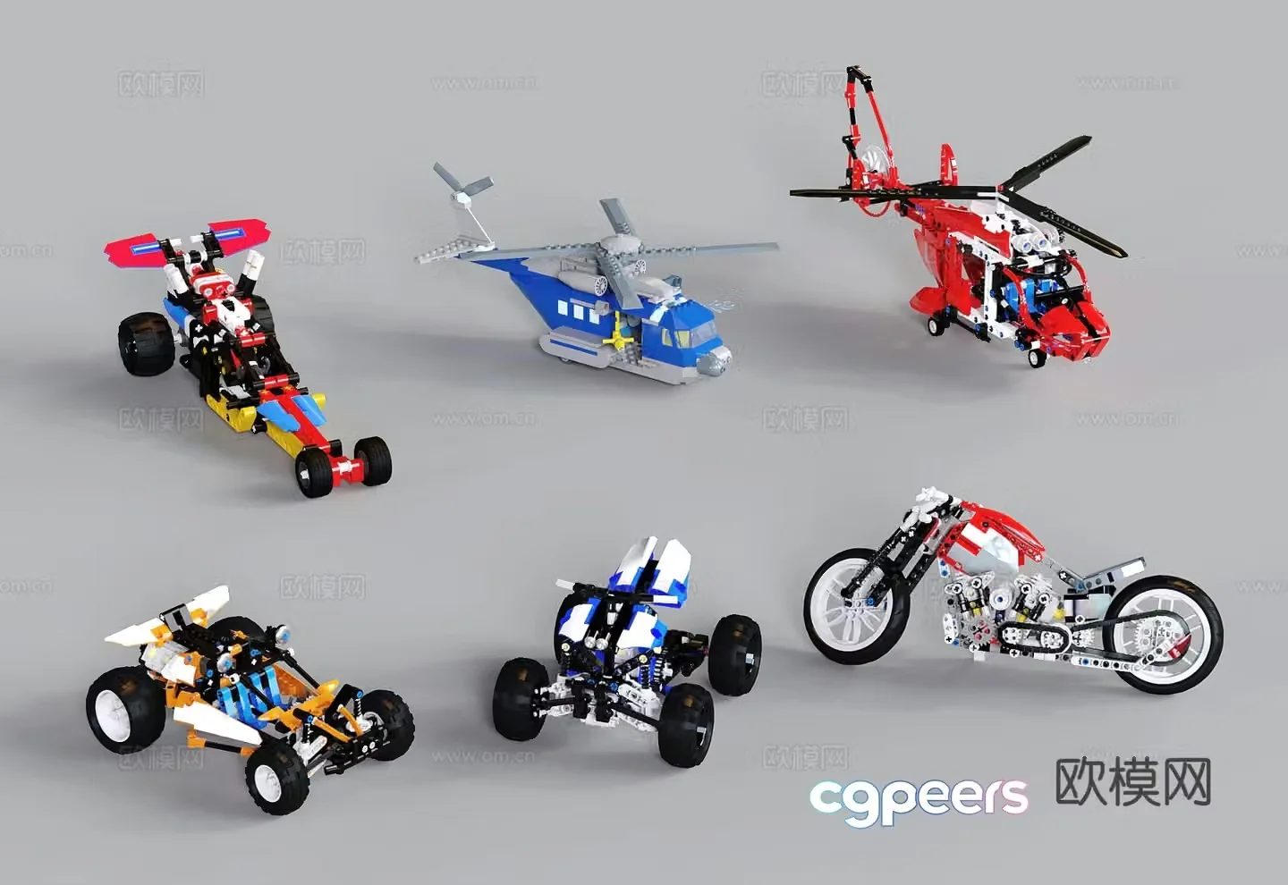 Children’s toys car figures airplane 3d model