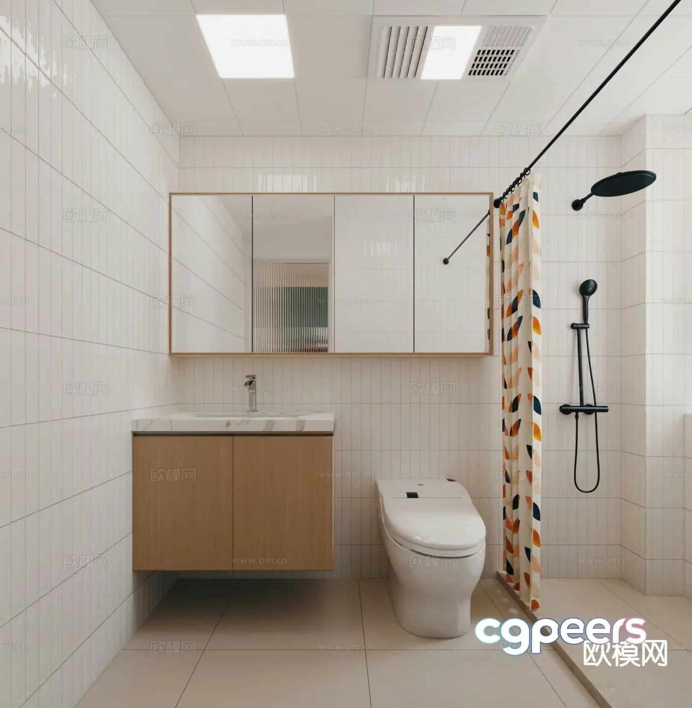 Nordic toilet bathroom toilet 3d model
