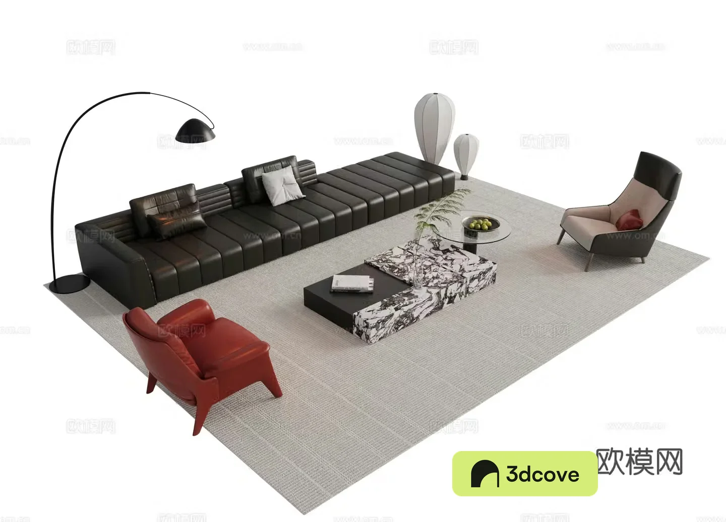 Italian sofa coffee table combination sofa