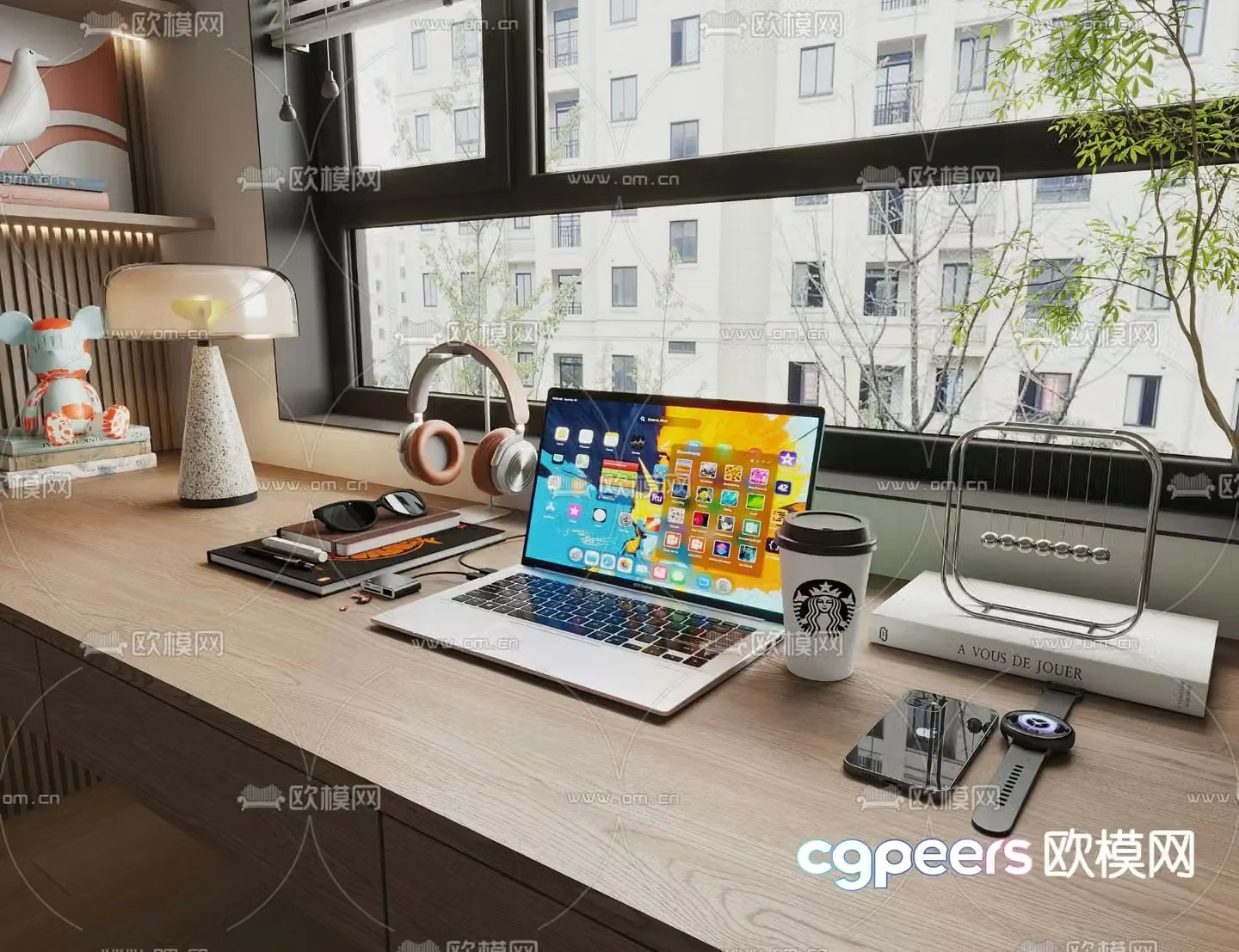 Desktop ornaments laptop computer 3d model