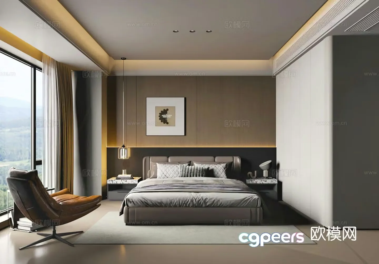 Italian style bedroom master bedroom 3d model