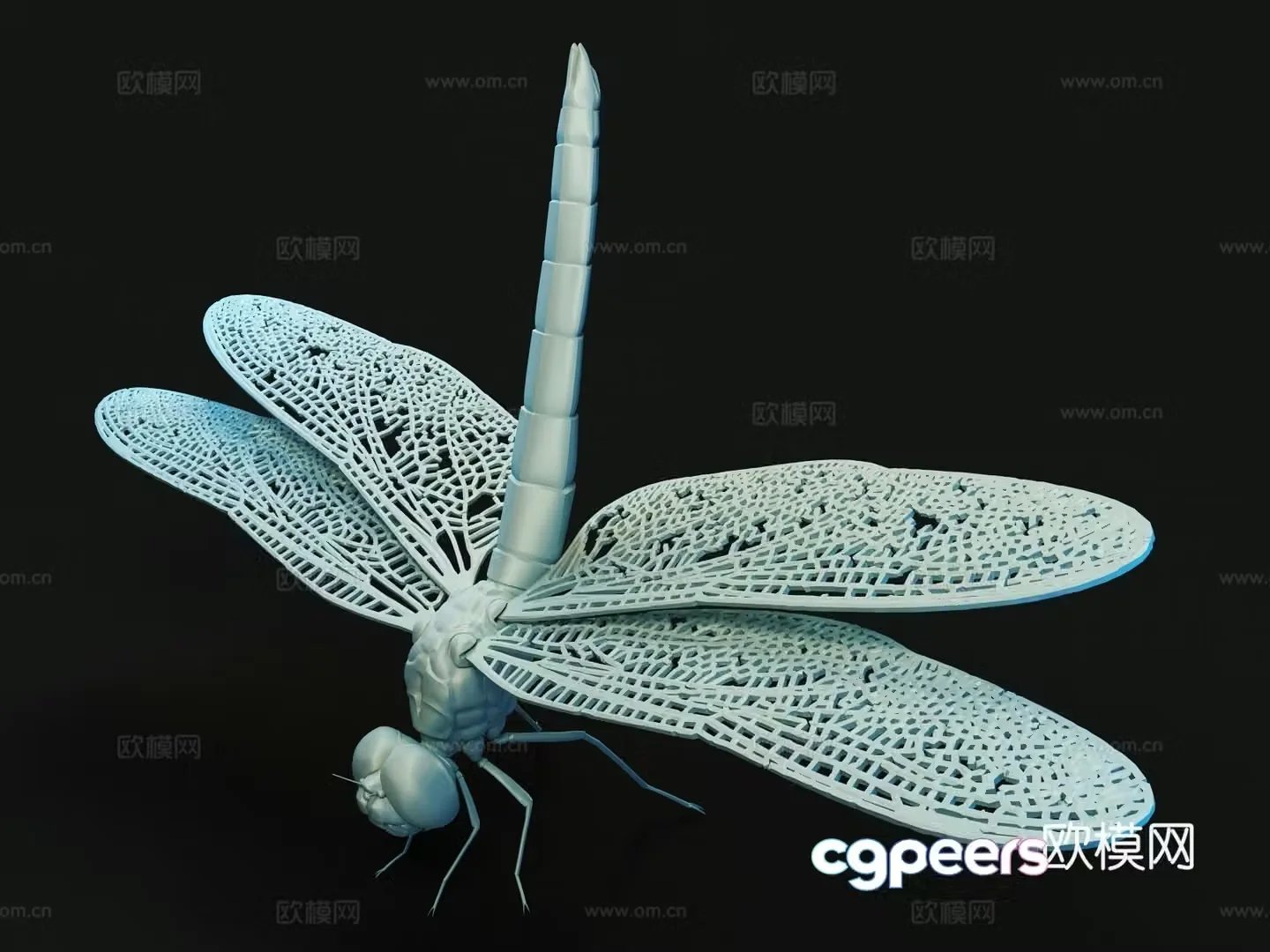 Dragonfly Insect Sculpture 3D Model