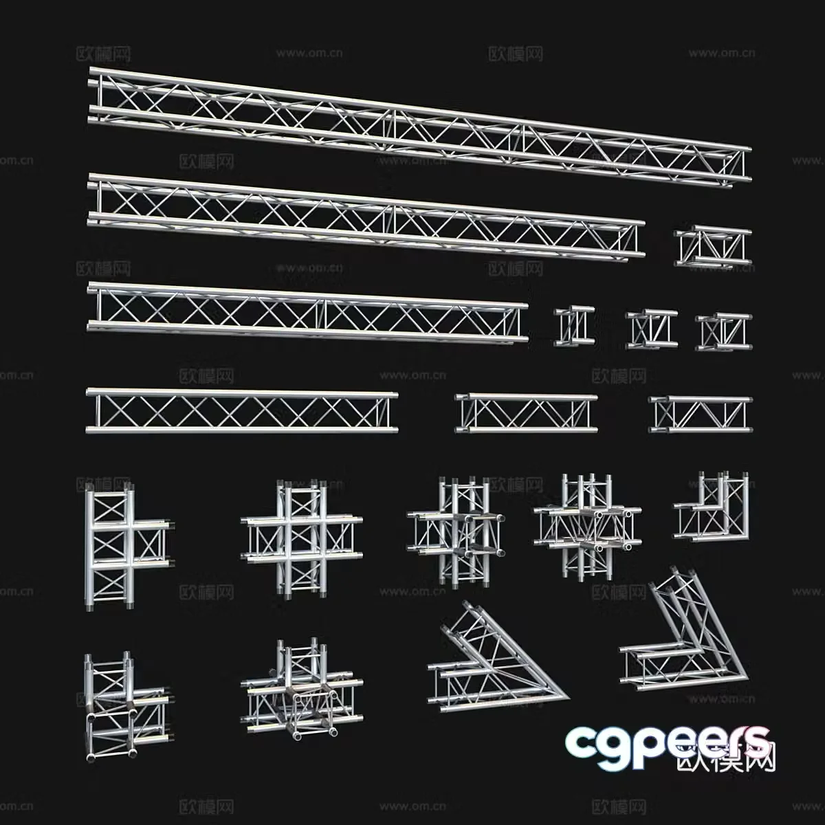 Modern steel structure display frame 3D model