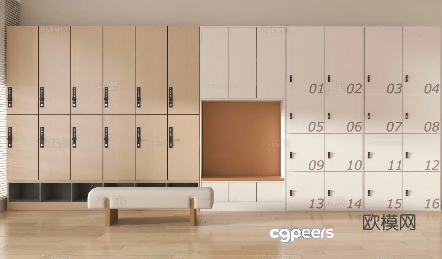Public storage cabinet locker storage cabinet 3d model