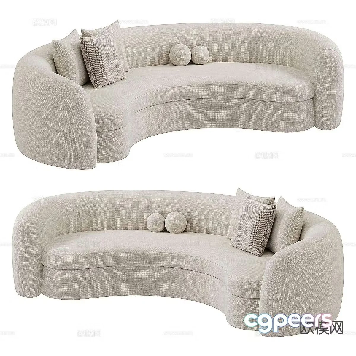 Modern curved sofa special shaped sofa 3d model