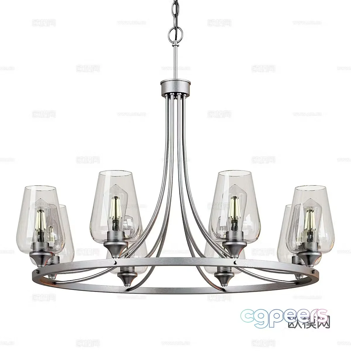 New Chinese light luxury Ashford ring chandelier 3D model