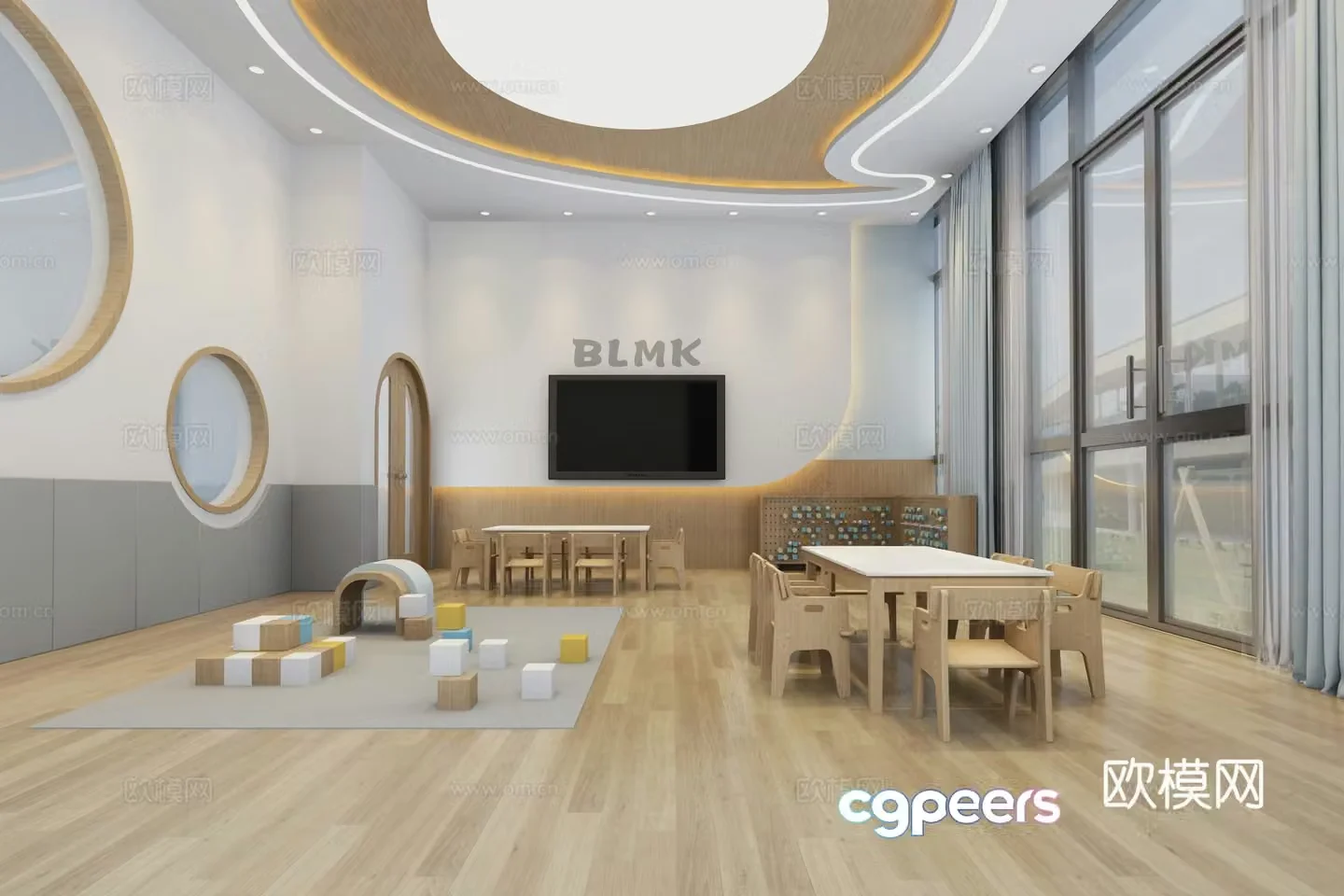 Kindergarten classroom 3D model of nursing classroom