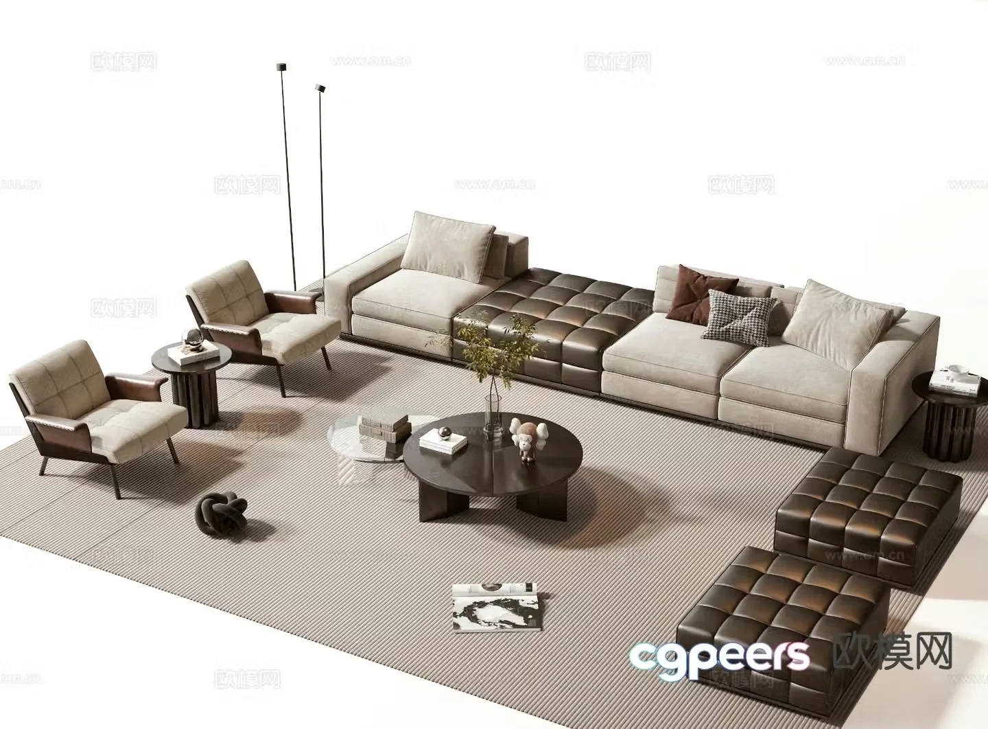 Modern sectional sofa 3d model