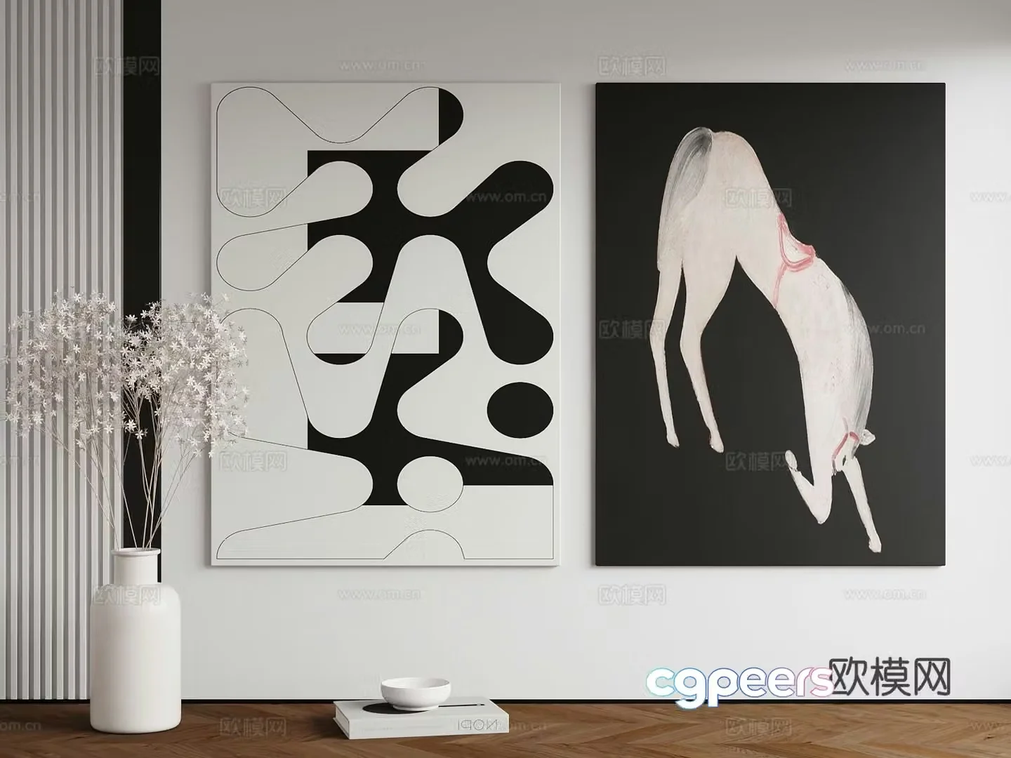 Decorative painting art hanging 3d model