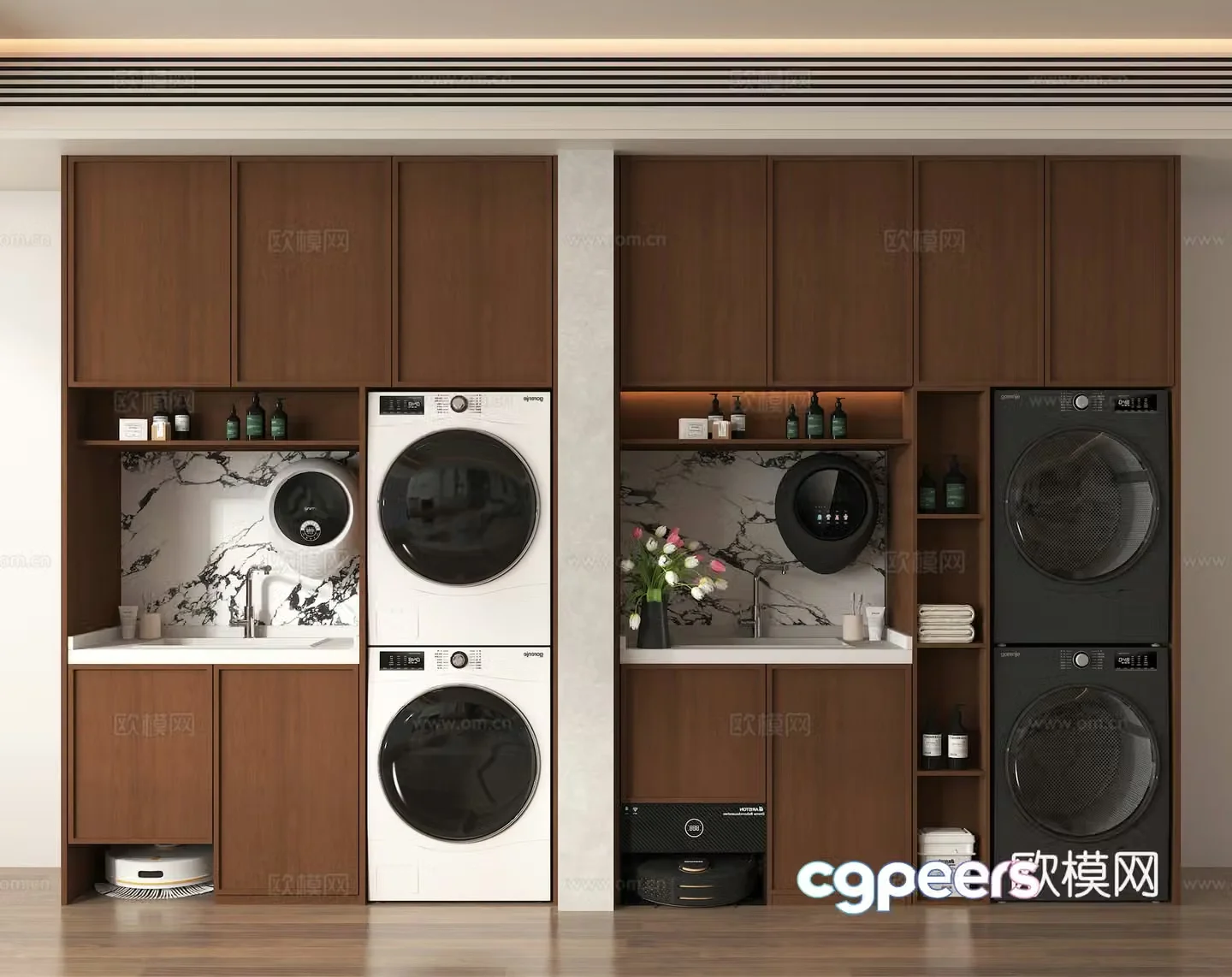 Washing machine washing machine cabinet wall-mounted washing machine drying machine sweeping robot 3D model