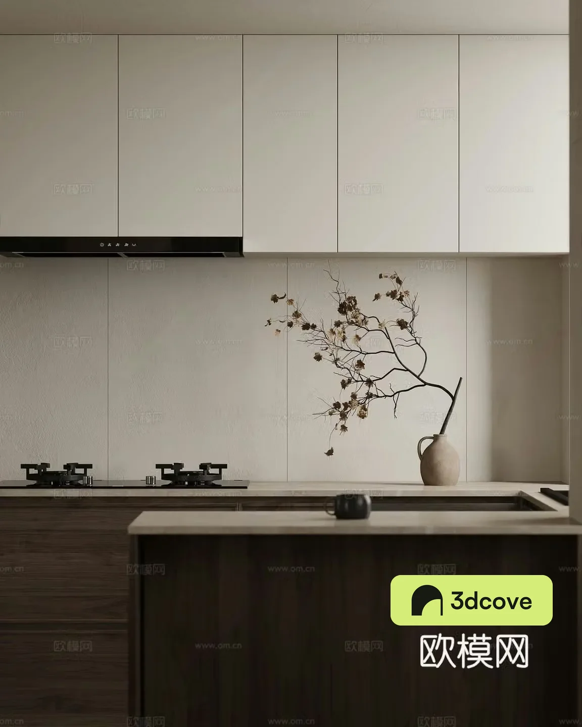 New Chinese style modern open kitchen Restaurant kitchen Semi-open kitchen Island kitchen Bar