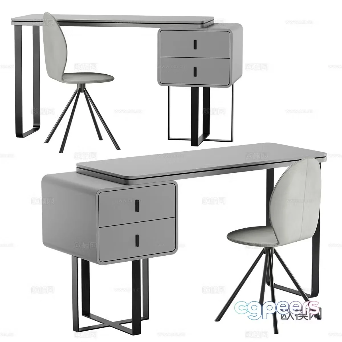 Modern Italian desk and chair 3d model