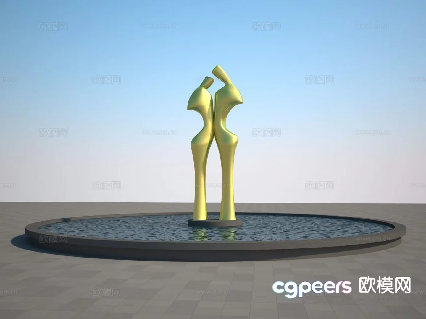 Love sculpture couple sculpture 3d model