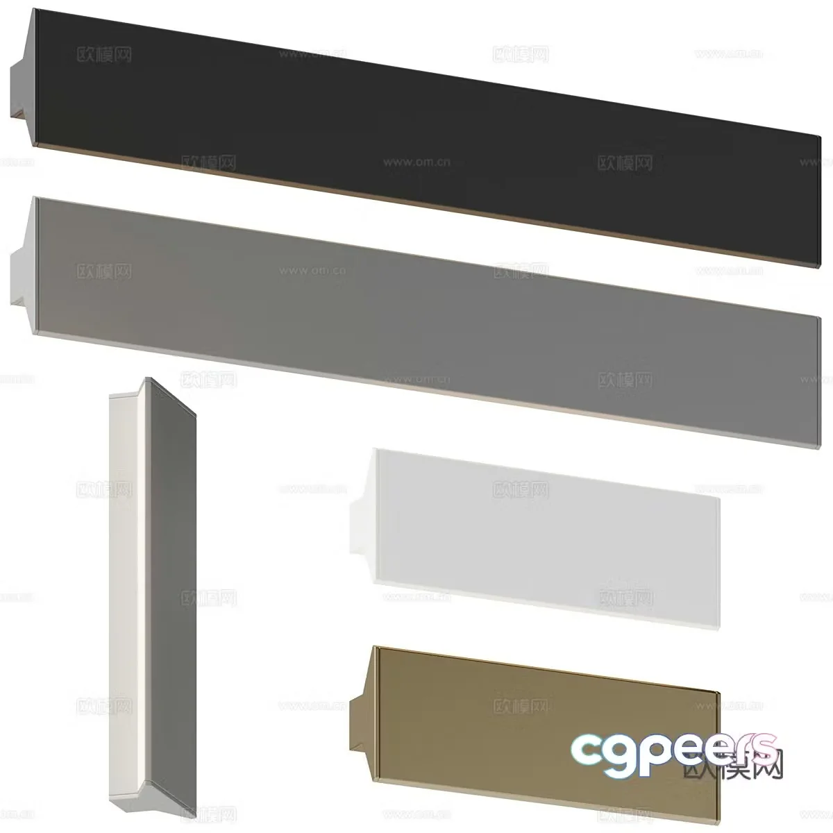 Modern Italian minimalist metal long strip wall lamp 3D model