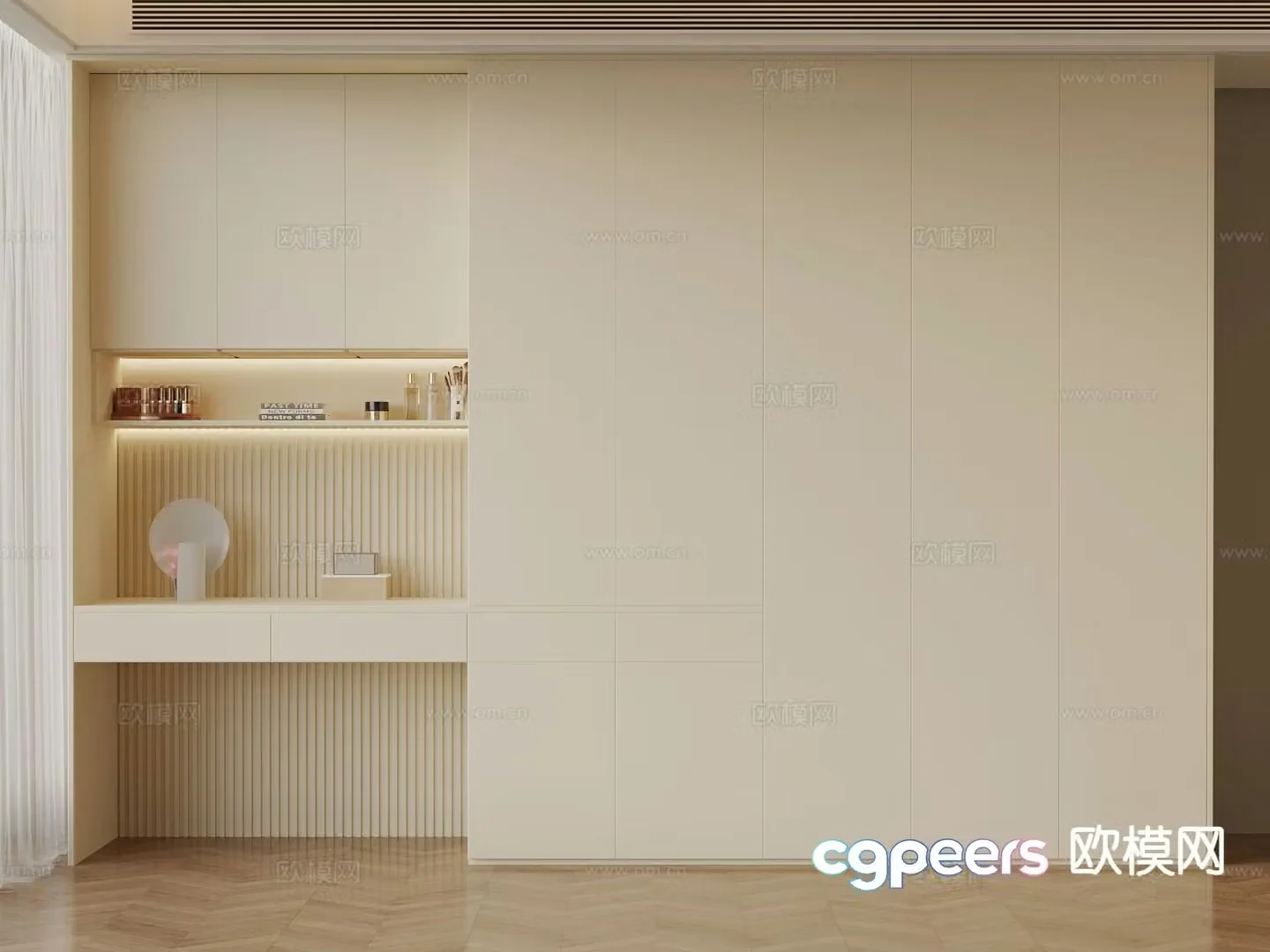 Cream style wardrobe 3d model